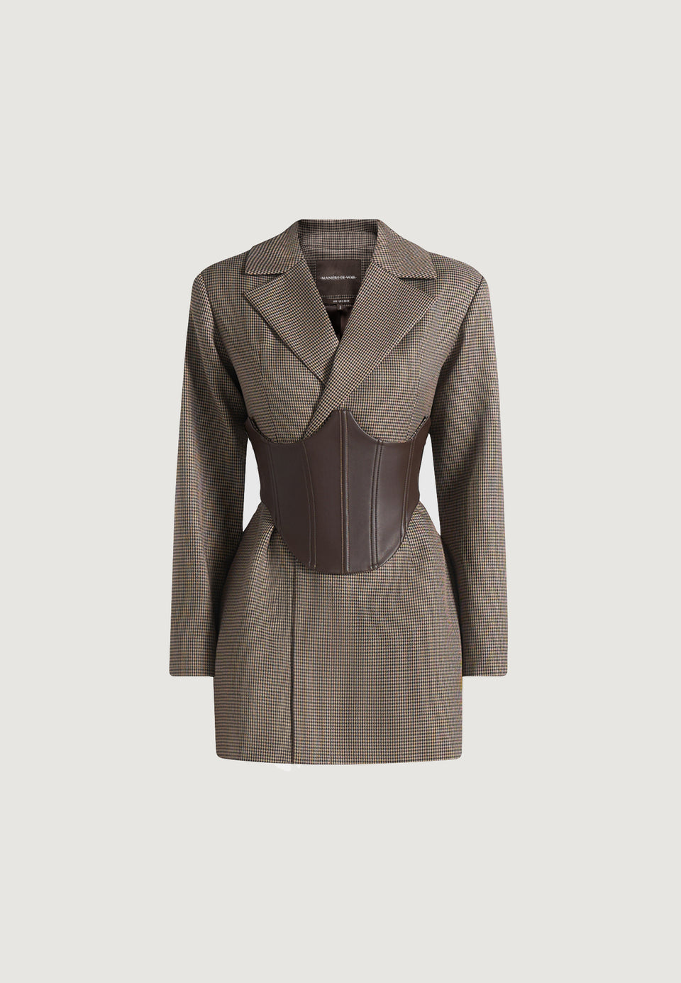 Lacey Corset Blazer Dress - Brown