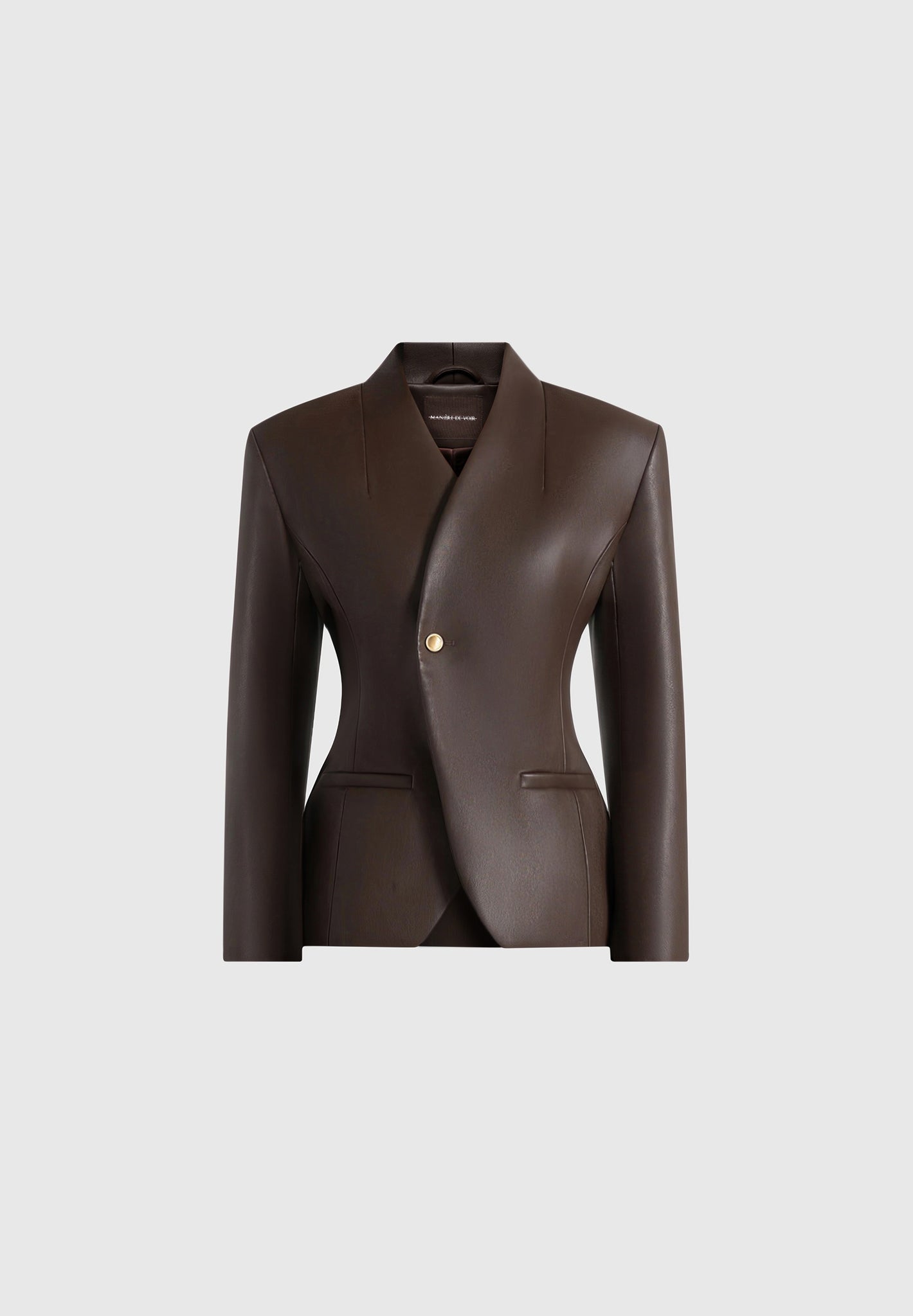 ina-leather-cinched-waist-kimono-blazer-brown