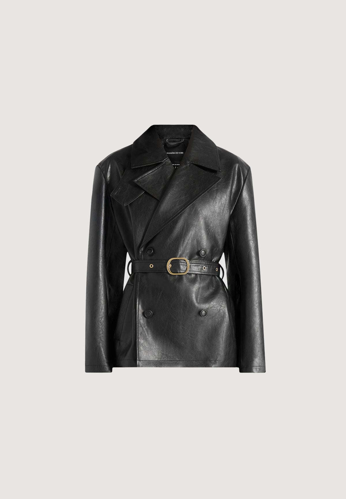 Whitney - Oversized Blazer Jacket With/ Belt - Black