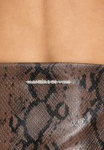 Sloane - Python Halter Corset Top - Brown
