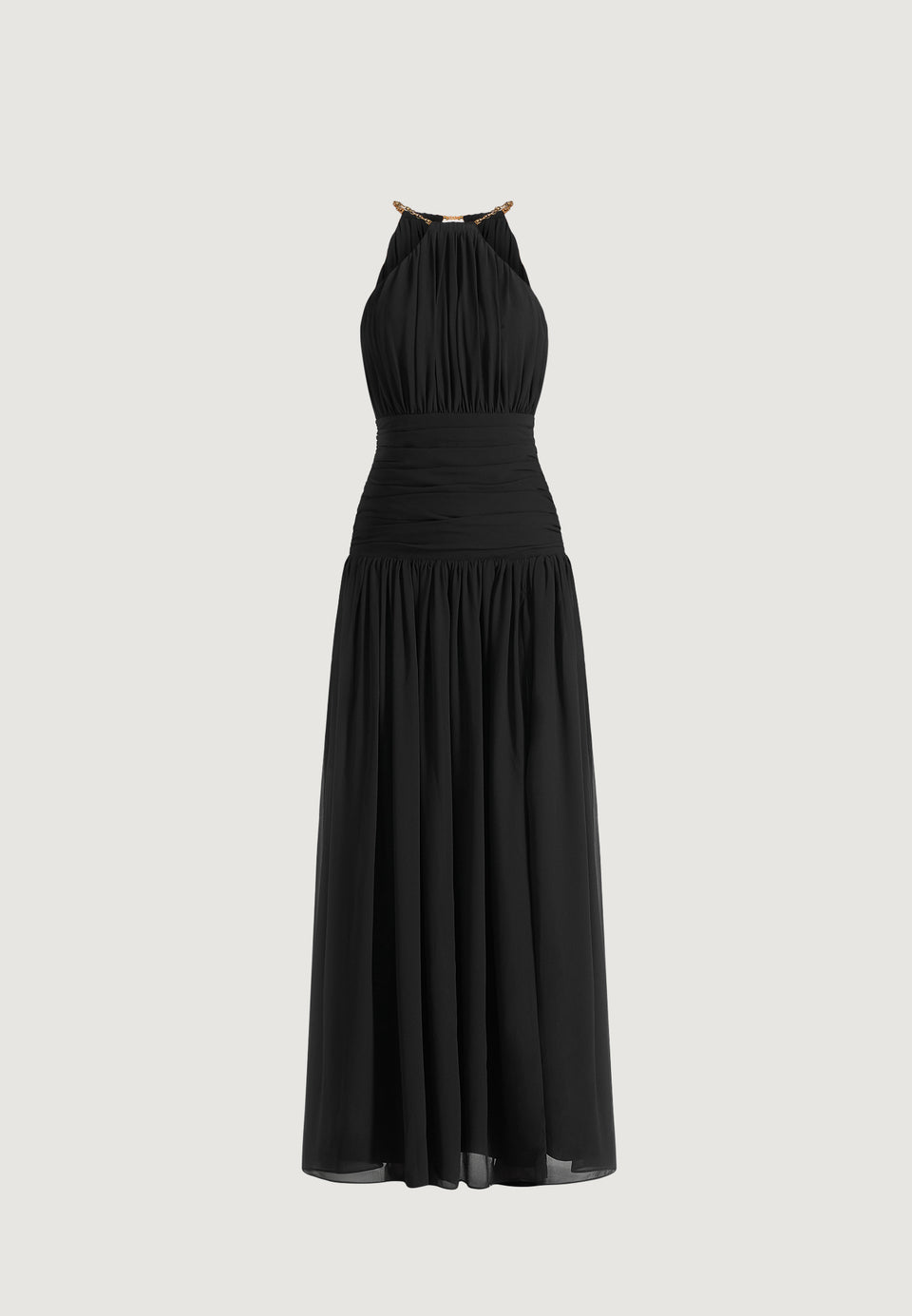 fabienne-metallic-ruched-halter-maxi-dress-black