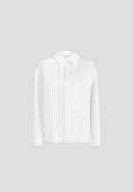 Hope - Pleated Tuxedo Cotton Shirt with Cinch Back - White