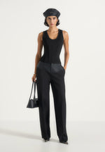 Tess - Corset Seam Tank Top - Black