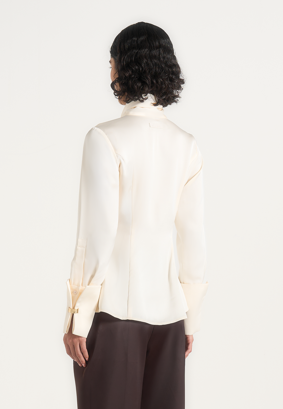 Wilona - Hourglass Scarf Neck Shirt - Ivory