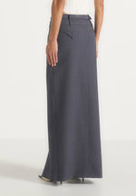 Larissa - Tailored Wool-Blend Maxi Pencil Skirt - Grey