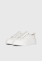 Women's Vienna - Leather Contrast Stitch Sneaker - White
