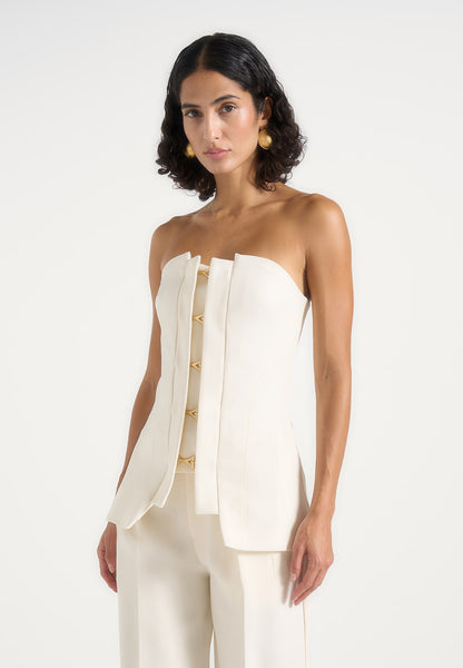 Viviane - Clasp Detail Tube Top - Off White | Manière De Voir USA