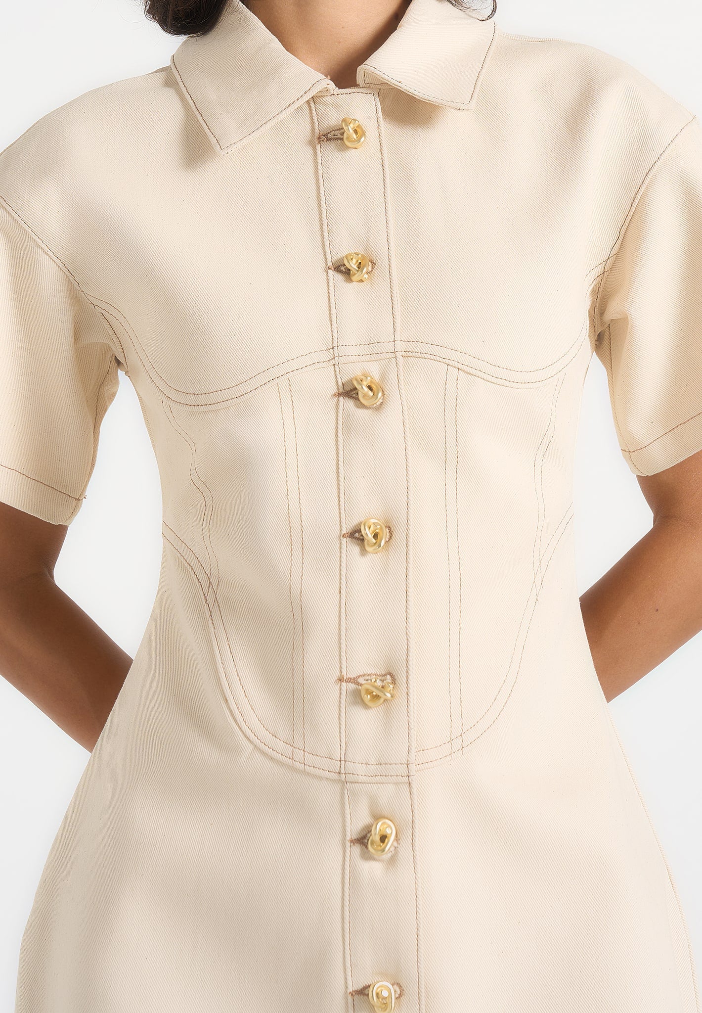 mathilde-denim-corset-contrast-stitch-dress-cream