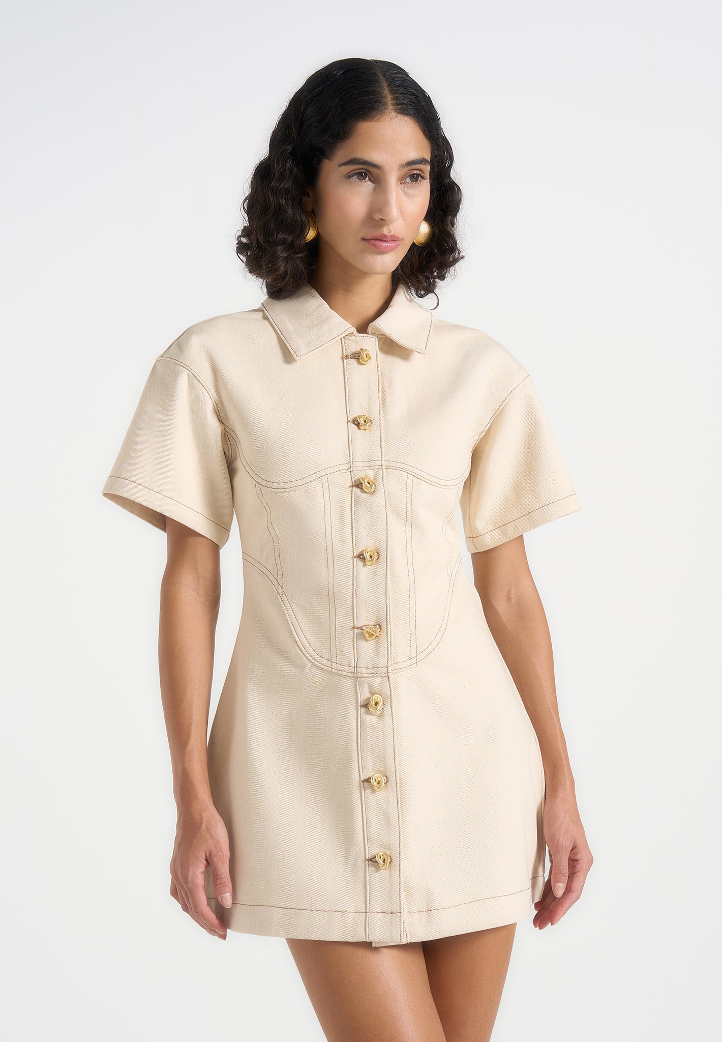 mathilde-corset-contrast-stitch-denim-dress-cream