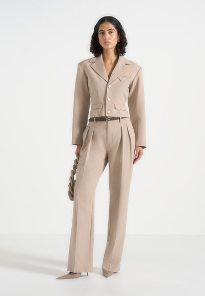 prisca-tailored-cropped-blazer-beige