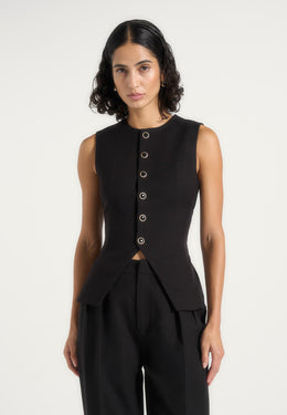 maisie-tailored-crew-neck-cinch-waistcoat-black
