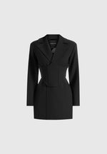 Lacey - Tailored Blazer Dress With Reversible Corset - Black