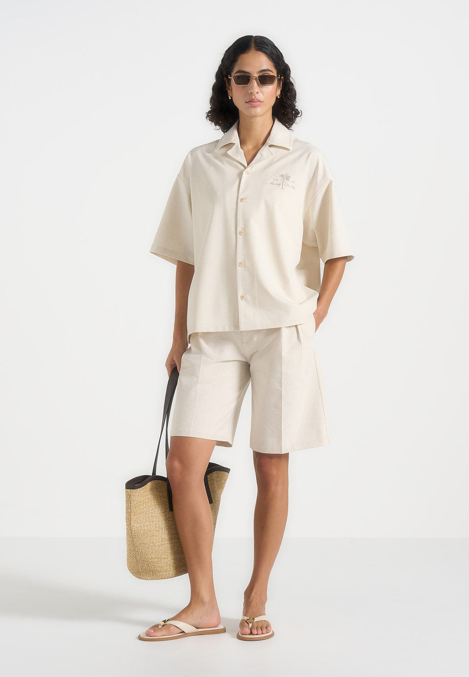 L⁠orette - Linen Double Pleat Shorts - Natural