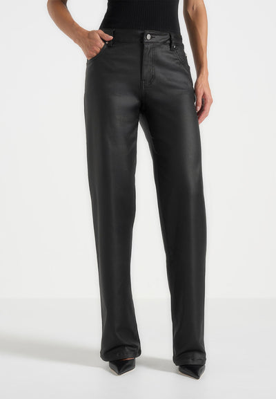 Florence - Wax Effect Jeans - Black