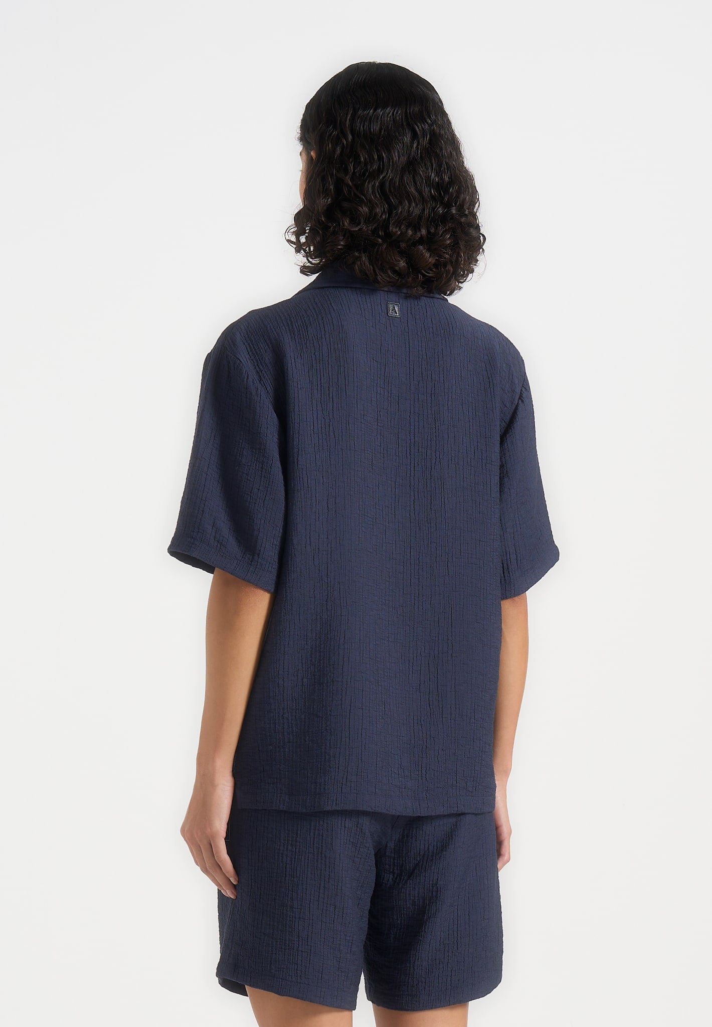 Harley - Unisex Textured Revere Shirt - Navy