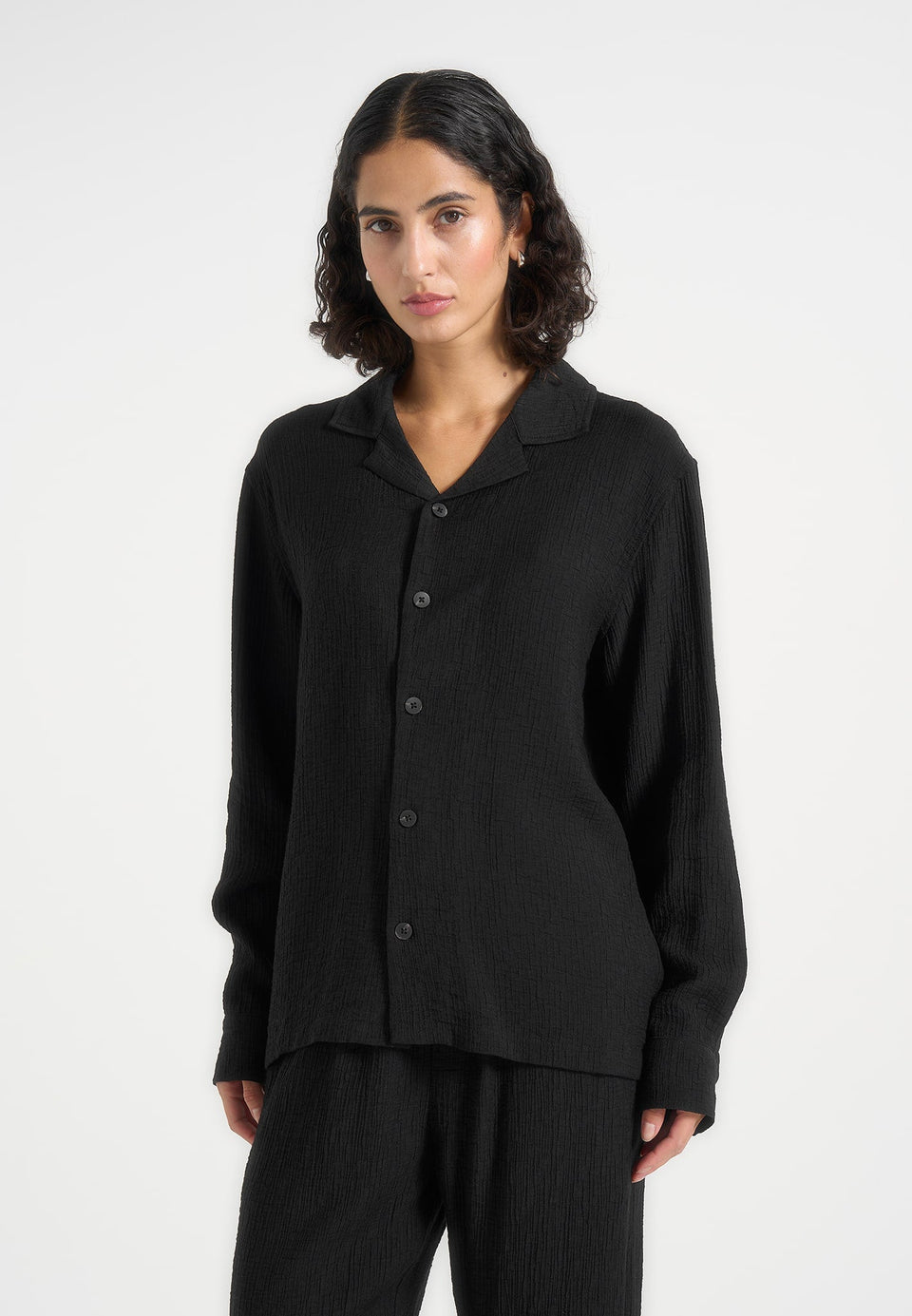 bailey-unisex-textured-long-sleeve-shirt-black