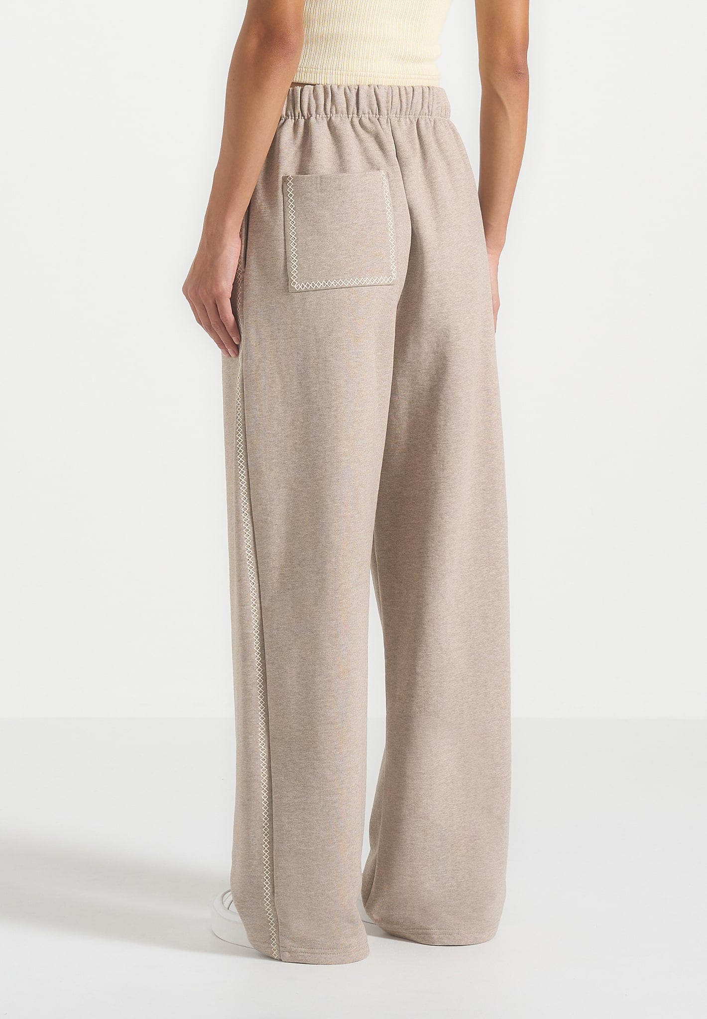 Morgan - Unisex Whipstitch Wide Leg Jogger - Taupe