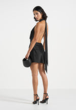 christelle-cowl-halter-open-back-rosette-mini-dress-black