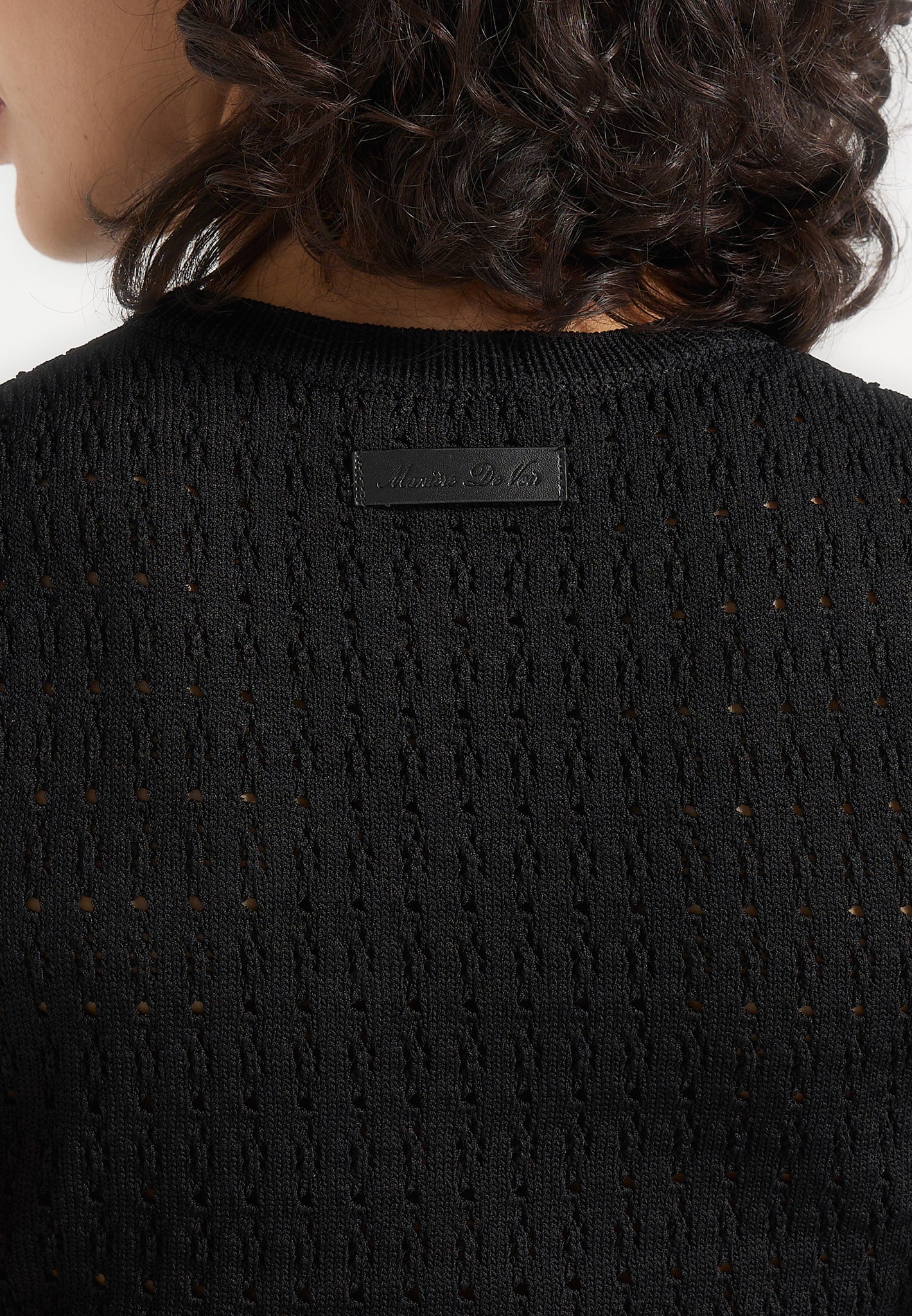 Kelsey - Pointelle Asymmetric Top - Black