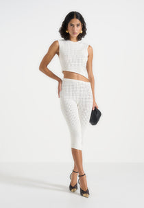 Kelsey - Pointelle Asymmetric Top - Cream
