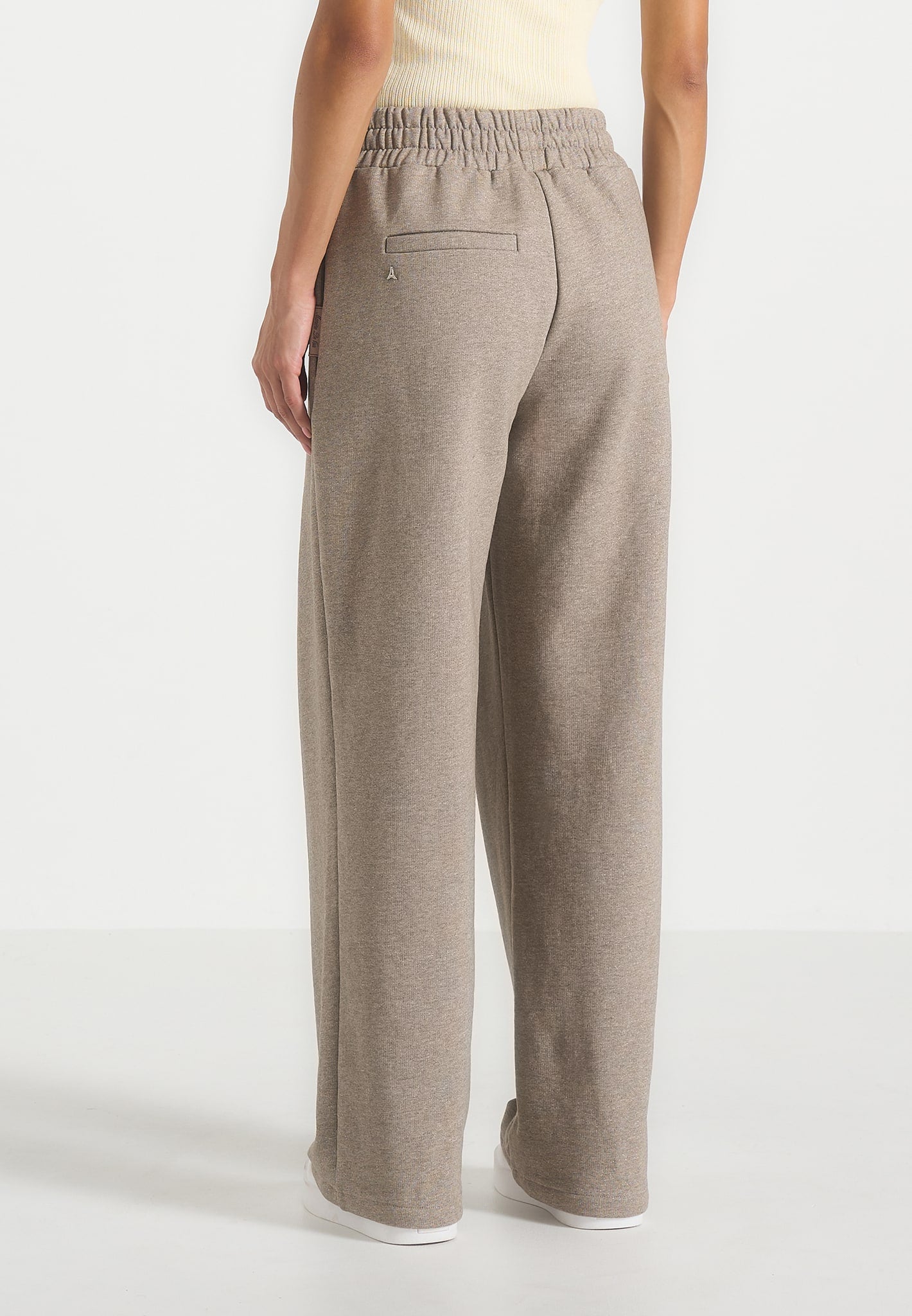 Fanny - Straight Leg Box Pleat Joggers - Taupe