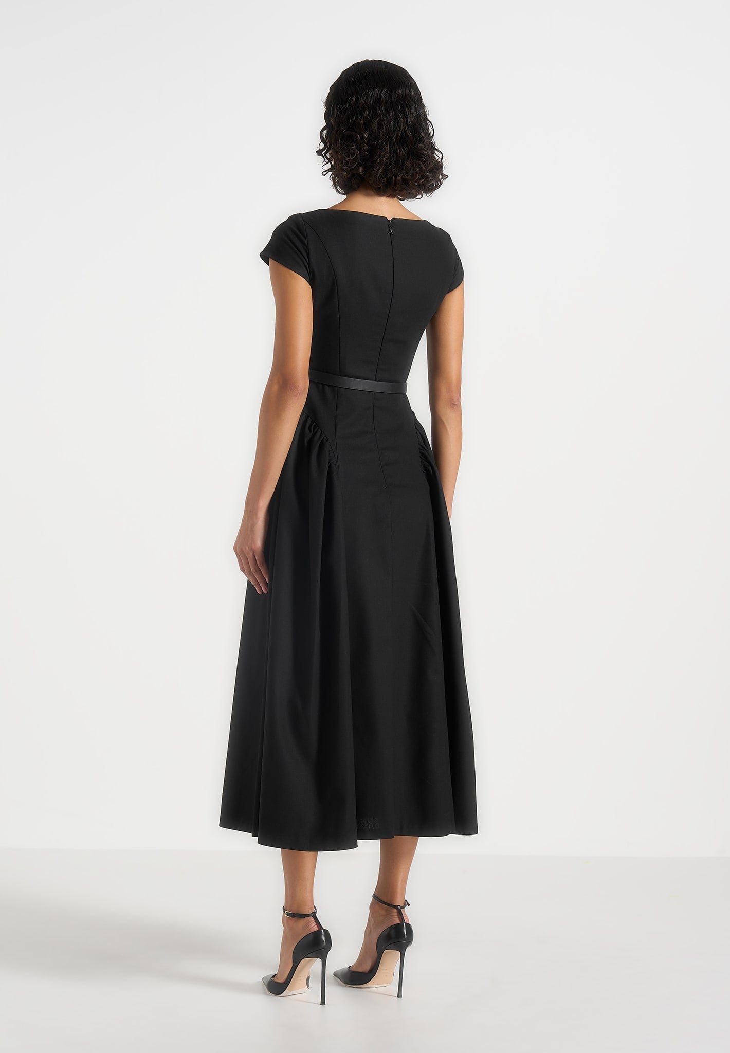 gaia-boat-neck-belted-pleated-midi-dress-black