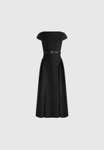 gaia-boat-neck-belted-pleated-midi-dress-black