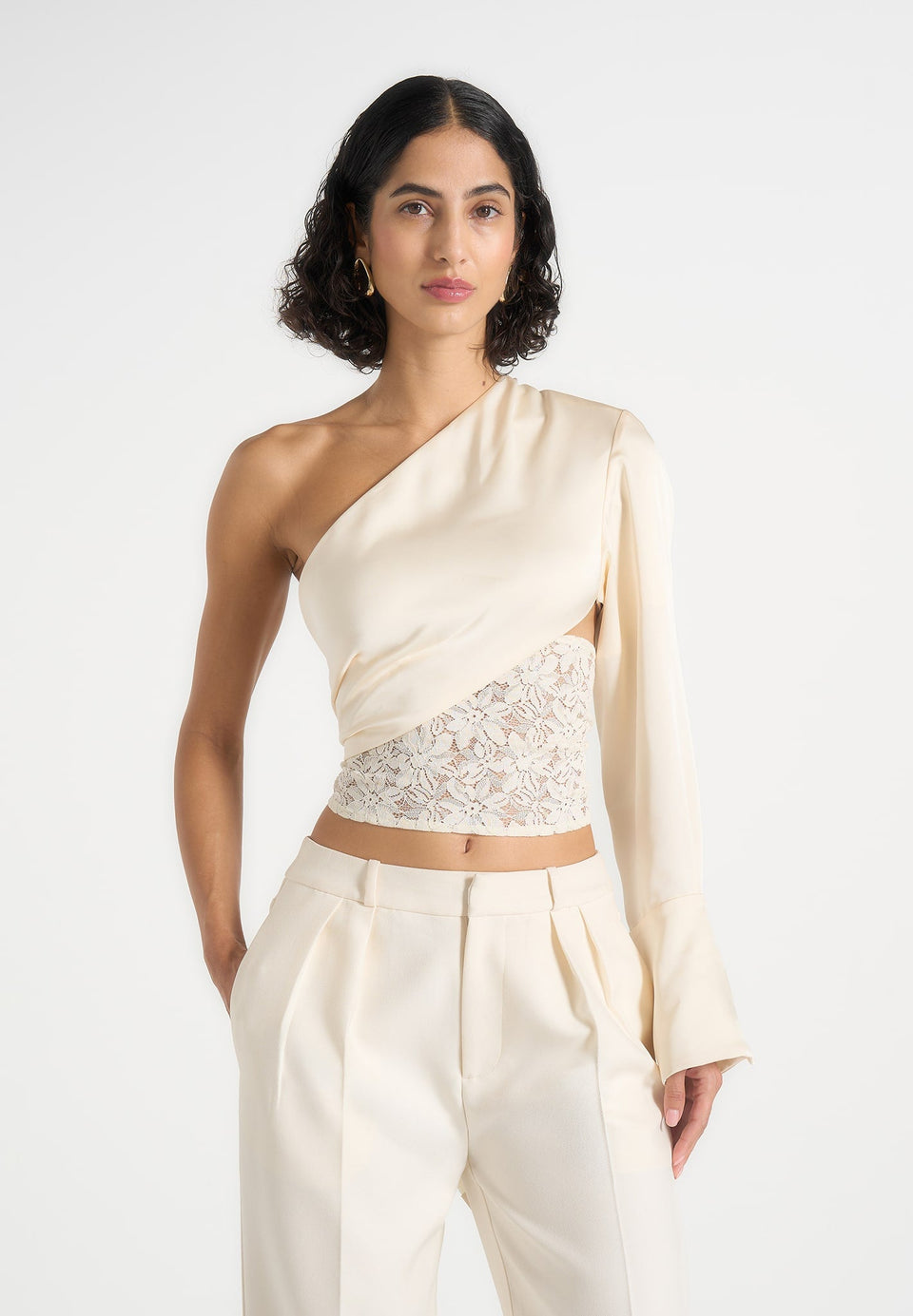 coralie-one-sleeve-satin-and-lace-wrap-top-champagne