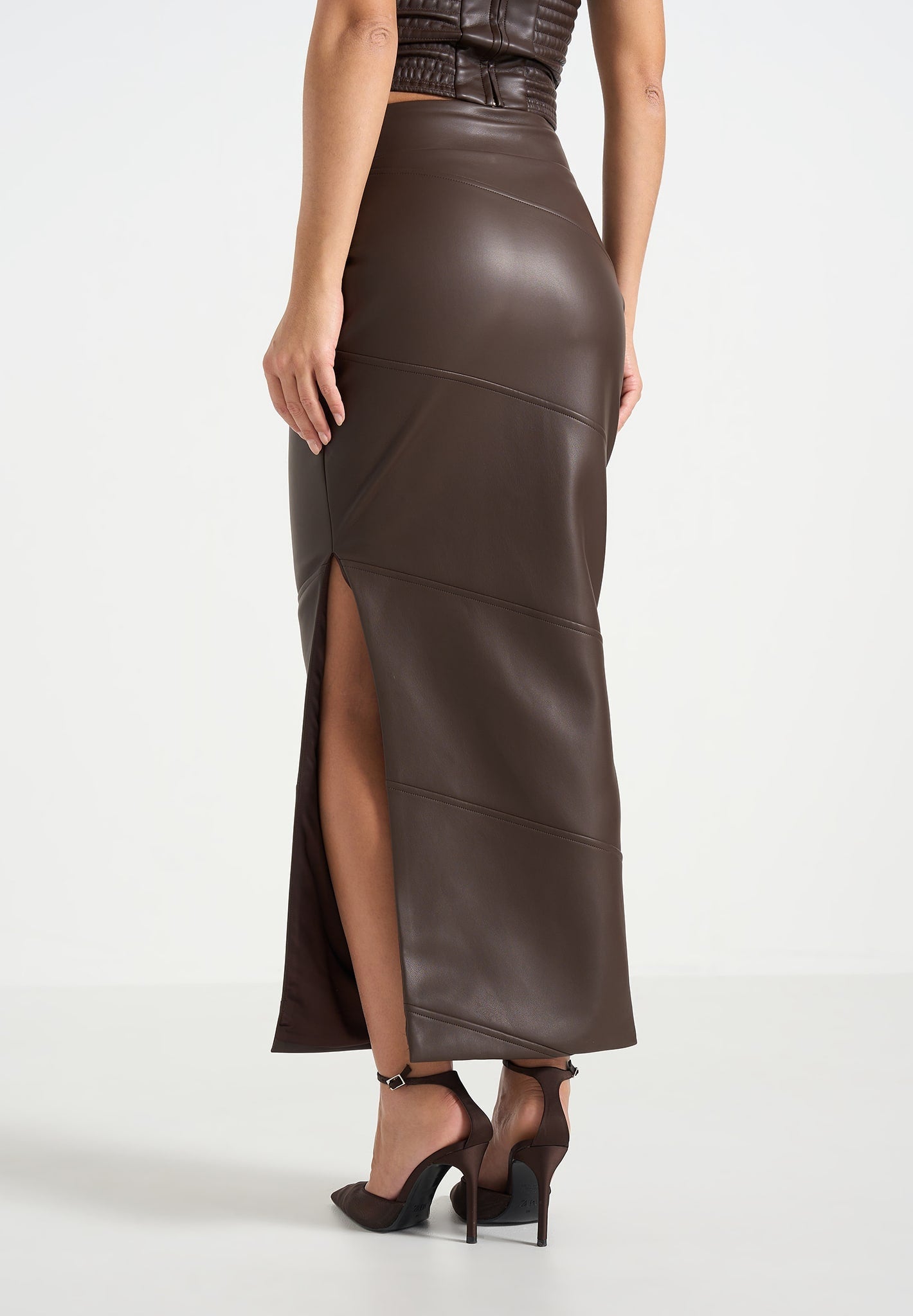 daisy-leather-midaxi-skirt-brown