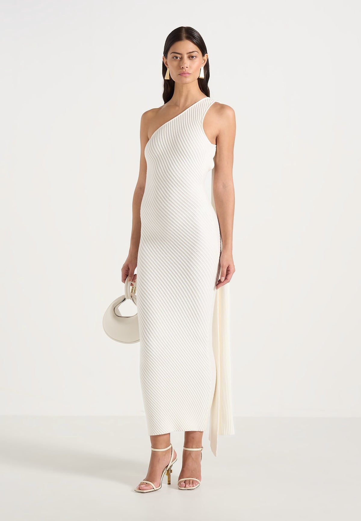 Women's Scarf Knit Maxi Dress - Cream - M - Laya