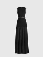 emma-crew-neck-belted-pleated-maxi-dress-black