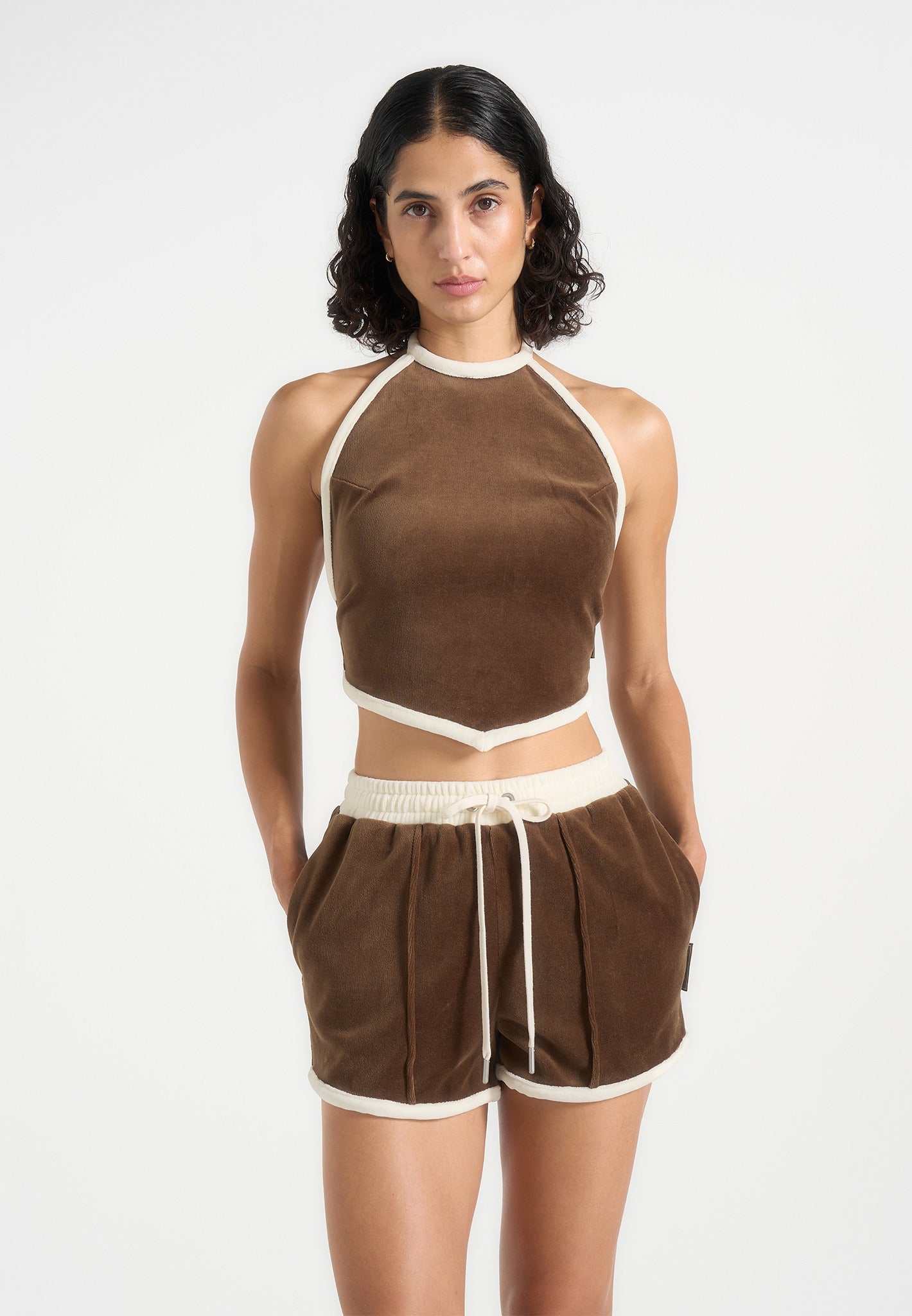 malena-velour-halter-top-brown