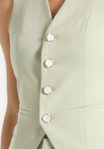Christine - Tailored Cinched Suit Vest - Sage