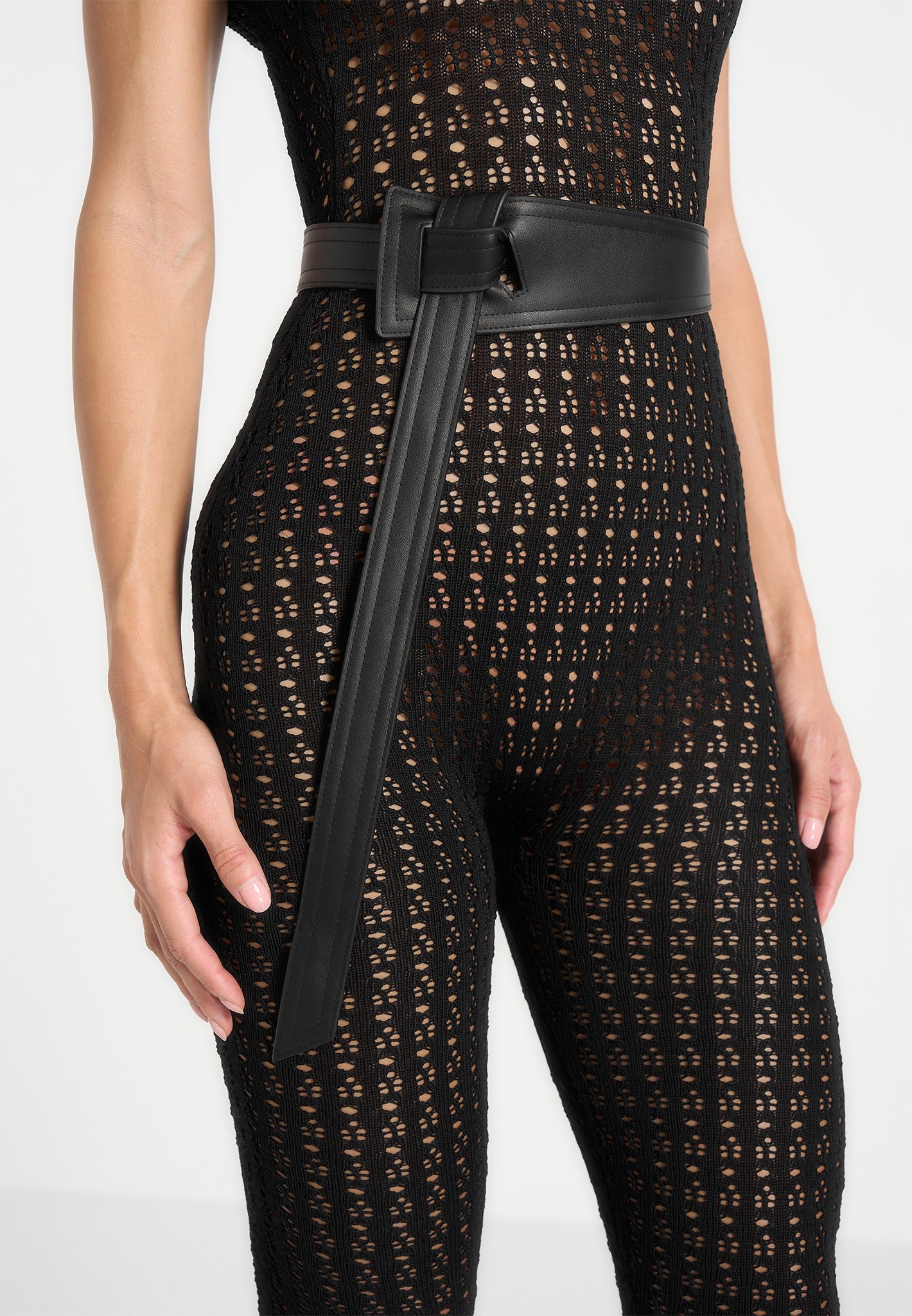 pointelle-knit-bardot-jumpsuit-with-belt-black
