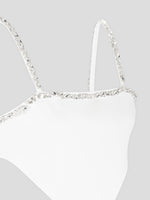 Eloise - Embellished Strap Handkerchief Top - White