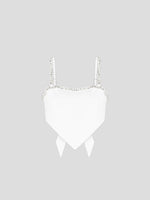 Eloise - Embellished Strap Handkerchief Top - White