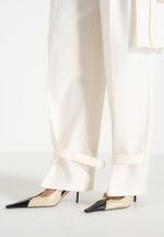 Danielle - Tailored Pleated Cargo Pants - Off White