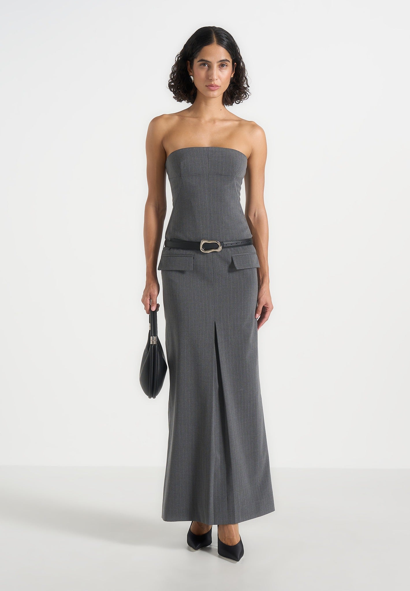 tabitha-tailored-pinstripe-bandeau-belted-maxi-dress-grey