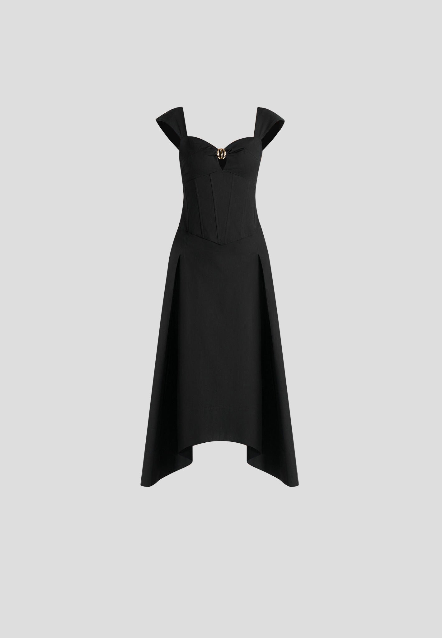faith-cap-sleeve-corset-cotton-midi-dress-black