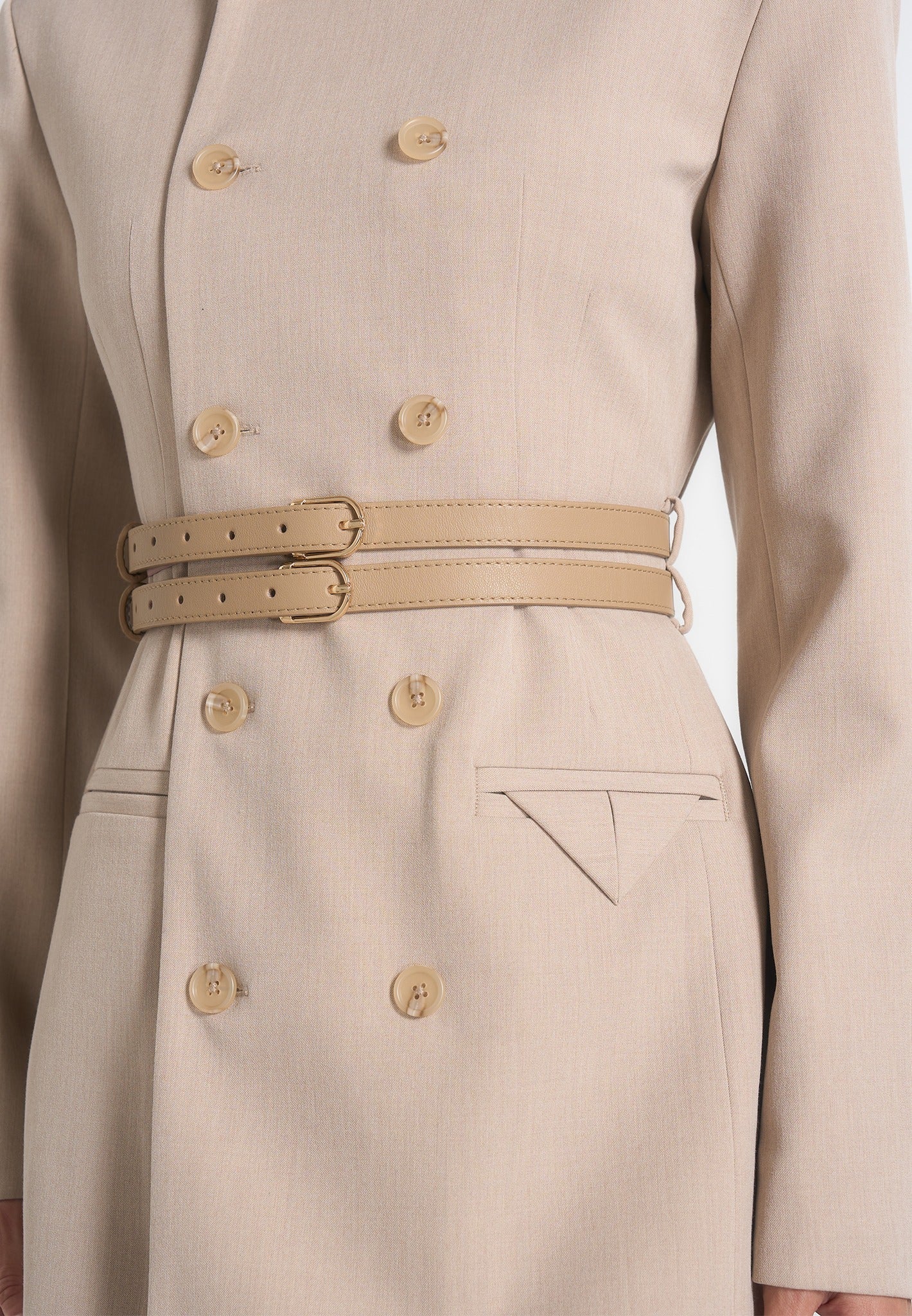 sierra-double-breasted-belted-blazer-dress-beige