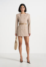 sierra-double-breasted-belted-blazer-dress-beige