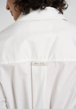Isa - Belted Cotton Midi Shirt Dress - White