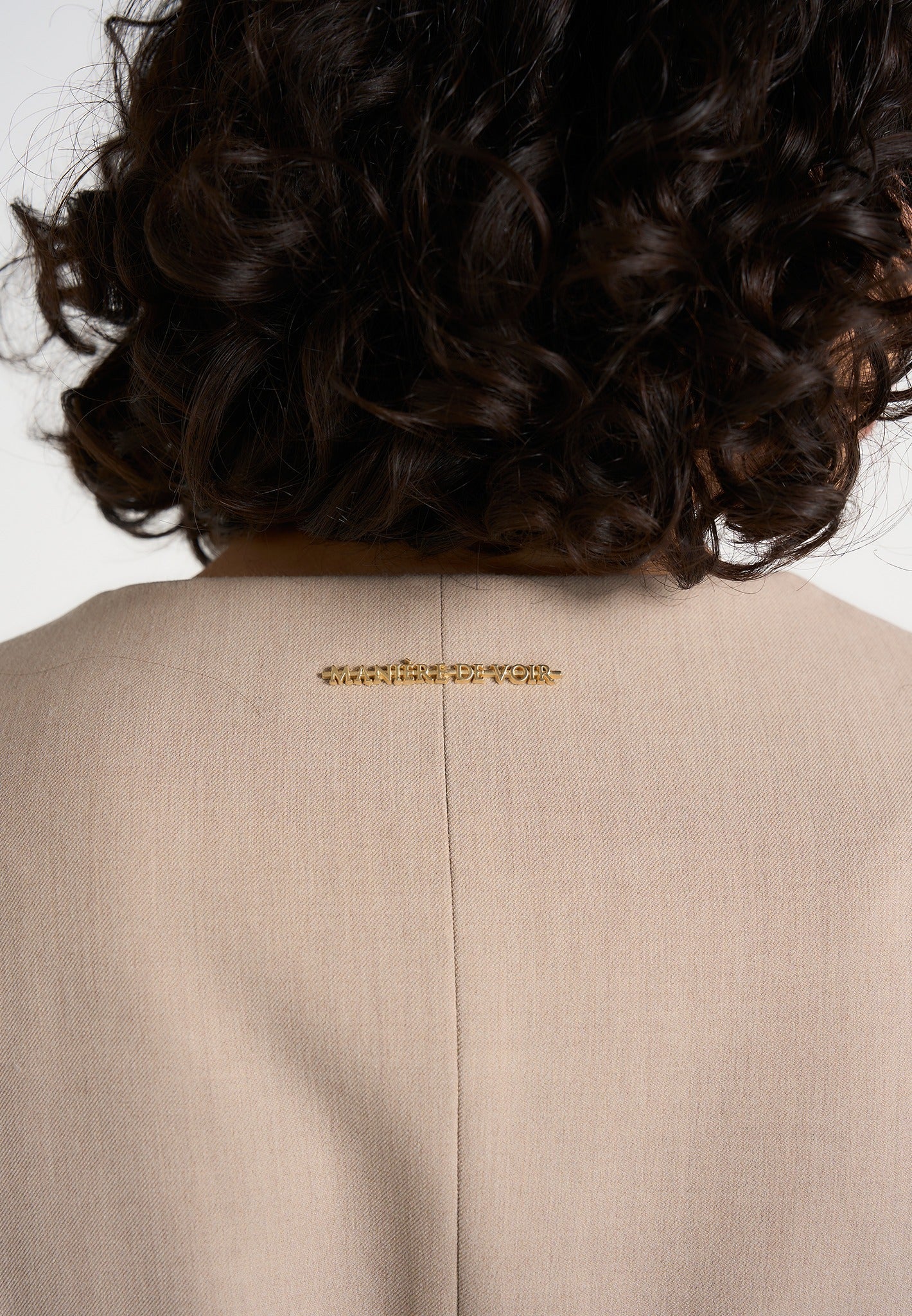 Sierra - Double Breasted Belted Blazer Dress - Beige