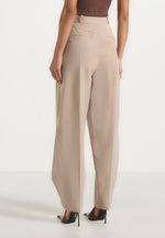 Sophie - Twist Leg Tailored Pants - Beige