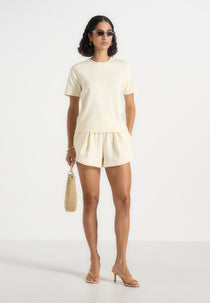 TS002 - Short Sleeve Cotton T-Shirt - Pale Yellow