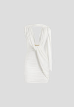 mirena-ruched-open-back-mini-dress-with-scarf-white