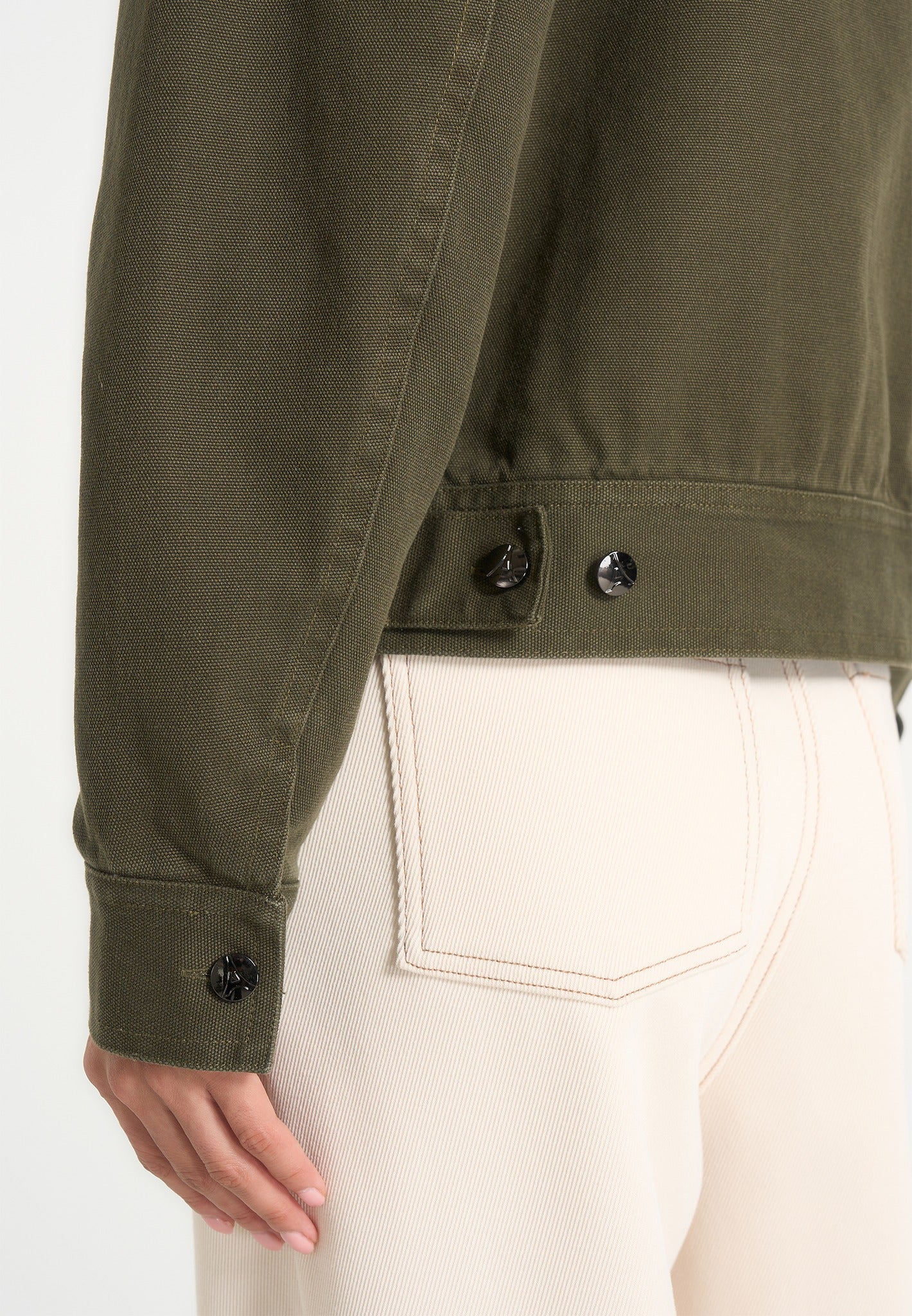 nino-clasp-detail-contrast-stitch-gabardine-jacket-olive