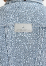 Catherine - Denim Cropped Boucle Jacket - Mid Blue