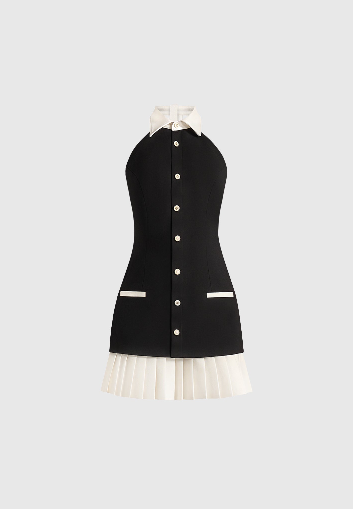 jasmine-halterneck-pleated-mini-dress-black