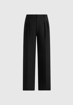 Julie - Tailored Twin Pleat Pants - Black